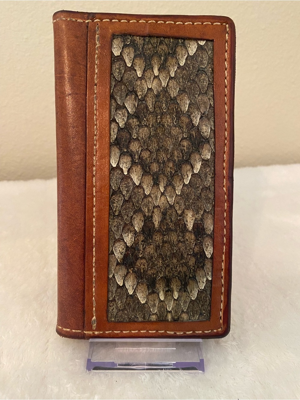 Rare REAL rattlesnake Roper wallet. Handmade in Texas. One of a kind!